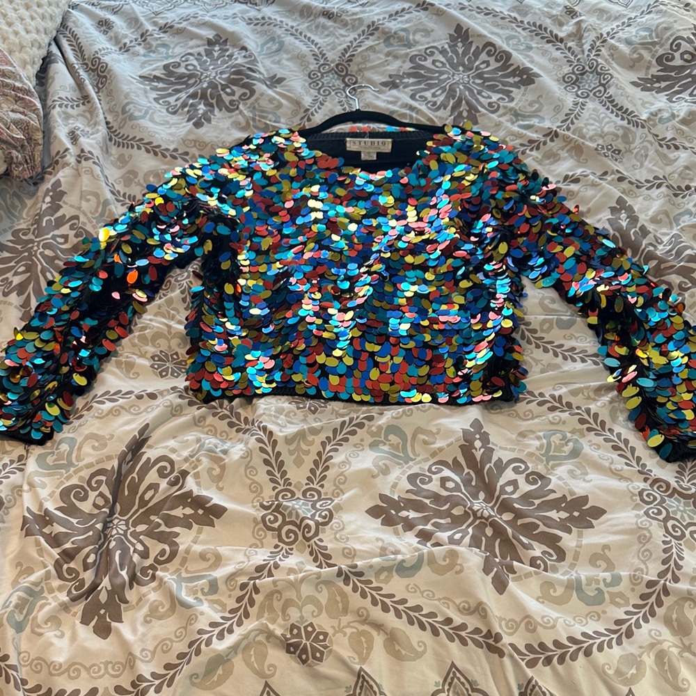 Vintage Colorful Sequin Sweater